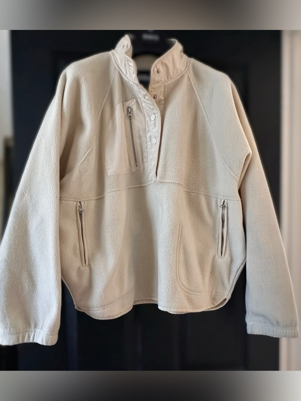 RSQ Sherpa Fleece Pullover Jacket – Cream/Off White – Size XXL - Picture 2 of 4
